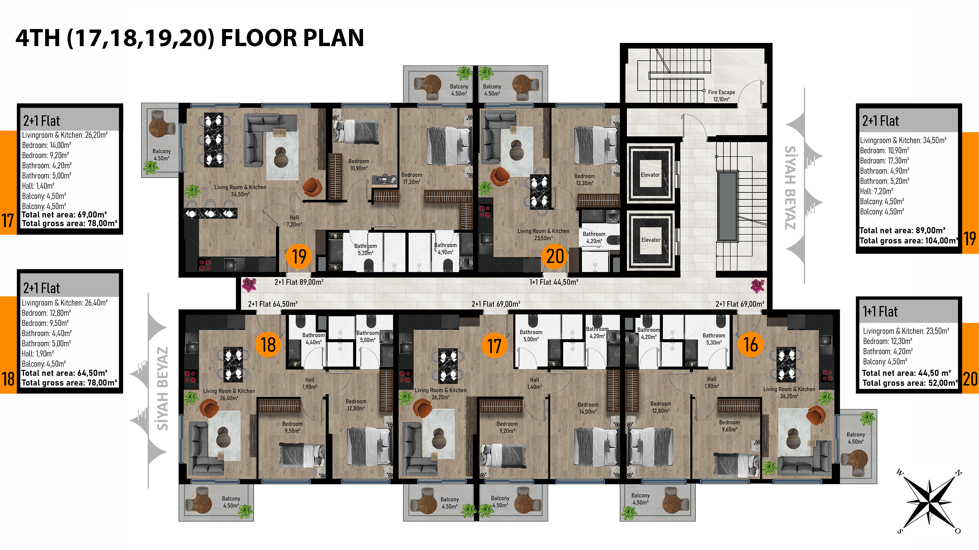 4.kat planı